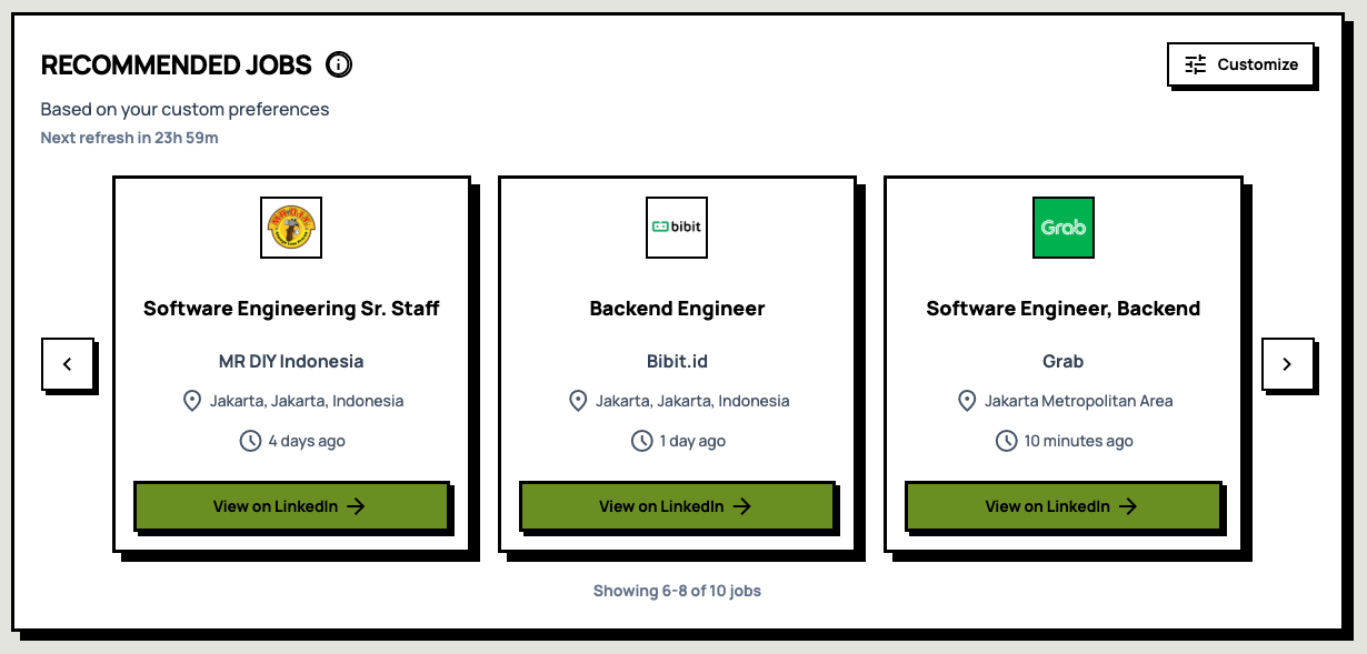 Smart Job Recommendations feature screenshot